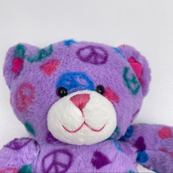 Build A Bear Workshop Peace & Hugs Stuffed Plush Teddy Bear Purple 15 Inches - Picture 2 of 5